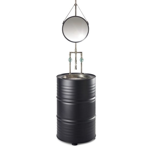 METAL BASIN CONSOLE WITH MIXER AND MIRROR art. F200